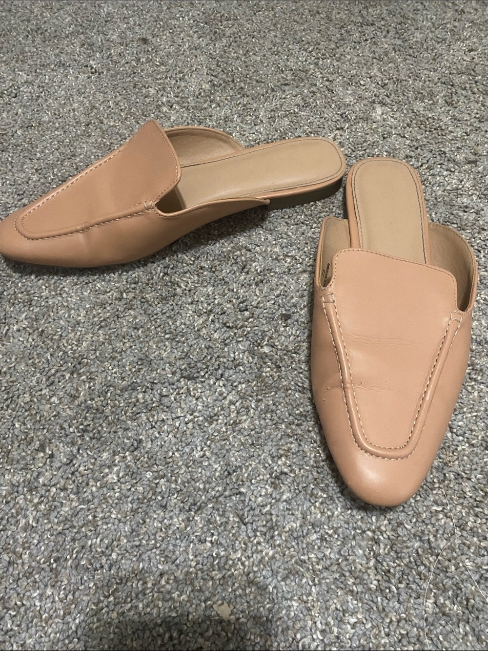Neutral Tan Women’s Slip-On Mules - Classic Loafer Style